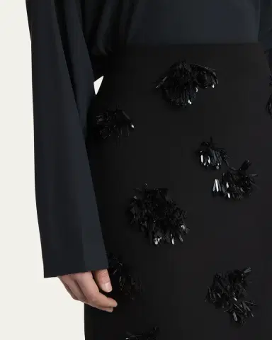 Proenza Schouler Moira Embroidered Compact Crepe Skirt | Thumbnail 5 Proenza Schouler Moira Embroidered Compact Crepe Skirt | Thumbnail 5