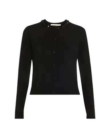 Jason Wu Collection Beaded Satin & Merino Wool Cardigan | Thumbnail 1 Jason Wu Collection Beaded Satin & Merino Wool Cardigan | Thumbnail 1