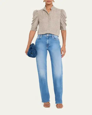 FRAME The Houndstooth Silk Blouse | Thumbnail 2 FRAME The Houndstooth Silk Blouse | Thumbnail 2