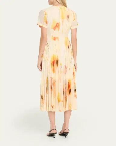 Jason Wu Collection Pleated Watercolor-Print Midi Dress | Thumbnail 3 Jason Wu Collection Pleated Watercolor-Print Midi Dress | Thumbnail 3