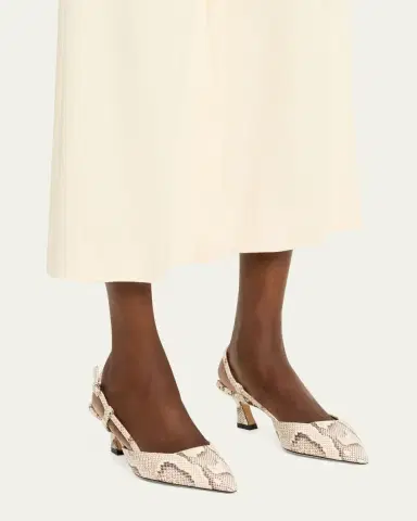 Stuart Weitzman 50mm Vinnie Snake-Embossed Leather Slingback Pumps | Thumbnail 2 Stuart Weitzman 50mm Vinnie Snake-Embossed Leather Slingback Pumps | Thumbnail 2