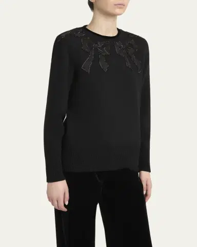 Valentino Garavani Maglia Bow Wool Sweater | Thumbnail 4 Valentino Garavani Maglia Bow Wool Sweater | Thumbnail 4