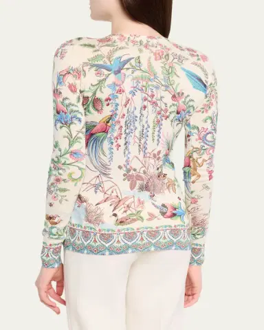 Etro Flora and Fauna Silk Cashmere Sweater | Thumbnail 3 Etro Flora and Fauna Silk Cashmere Sweater | Thumbnail 3
