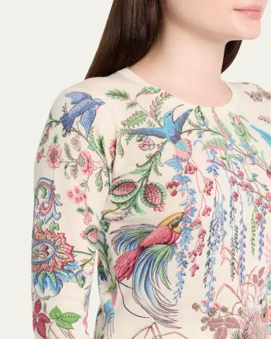 Etro Flora and Fauna Silk Cashmere Sweater | Thumbnail 5 Etro Flora and Fauna Silk Cashmere Sweater | Thumbnail 5