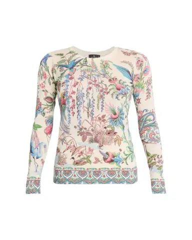 Etro Flora and Fauna Silk Cashmere Sweater | Thumbnail 1 Etro Flora and Fauna Silk Cashmere Sweater | Thumbnail 1