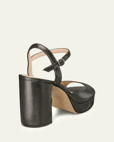 Stuart Weitzman Dayna II Leather Noir Ankle-Strap Platform Sandals | Thumbnail 3 Stuart Weitzman Dayna II Leather Noir Ankle-Strap Platform Sandals | Thumbnail 3
