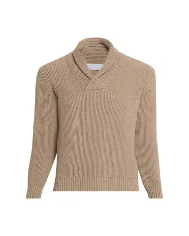 Anderson & Sheppard Men's Cashmere Rib Shawl Sweater | Thumbnail 1 Anderson & Sheppard Men's Cashmere Rib Shawl Sweater | Thumbnail 1