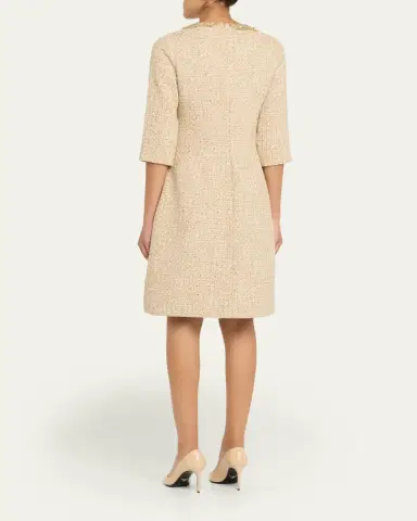 Rickie Freeman for Teri Jon Metallic Boucle Jewel-Trim A-Line Dress | Thumbnail 3 Rickie Freeman for Teri Jon Metallic Boucle Jewel-Trim A-Line Dress | Thumbnail 3