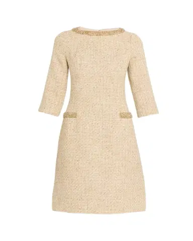 Rickie Freeman for Teri Jon Metallic Boucle Jewel-Trim A-Line Dress | Thumbnail 1 Rickie Freeman for Teri Jon Metallic Boucle Jewel-Trim A-Line Dress | Thumbnail 1