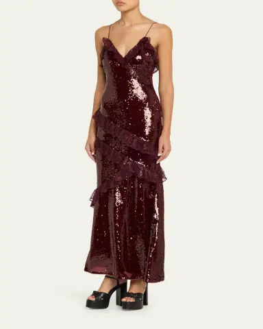 LoveShackFancy Rialto Sequined Maxi Dress | Thumbnail 4 LoveShackFancy Rialto Sequined Maxi Dress | Thumbnail 4