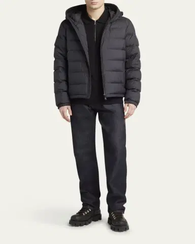 Moncler Men's Quilted Down Hooded Jacket | Thumbnail 2 Moncler Men's Quilted Down Hooded Jacket | Thumbnail 2