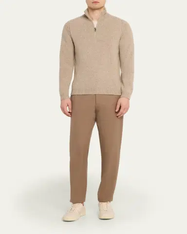 Sease Men's Cashmere Mouline Half-Zip Sweater | Thumbnail 2 Sease Men's Cashmere Mouline Half-Zip Sweater | Thumbnail 2
