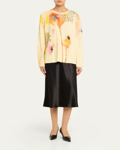 Jason Wu Collection Watercolor Floral Lace Applique Wool Sweater | Thumbnail 2 Jason Wu Collection Watercolor Floral Lace Applique Wool Sweater | Thumbnail 2