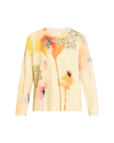 Jason Wu Collection Watercolor Floral Lace Applique Wool Sweater | Thumbnail 1 Jason Wu Collection Watercolor Floral Lace Applique Wool Sweater | Thumbnail 1