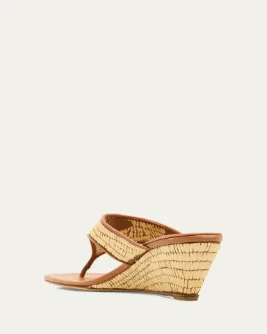 Prada 55mm Triangle Logo Raffia and Leather Thong Sandals | Thumbnail 4 Prada 55mm Triangle Logo Raffia and Leather Thong Sandals | Thumbnail 4
