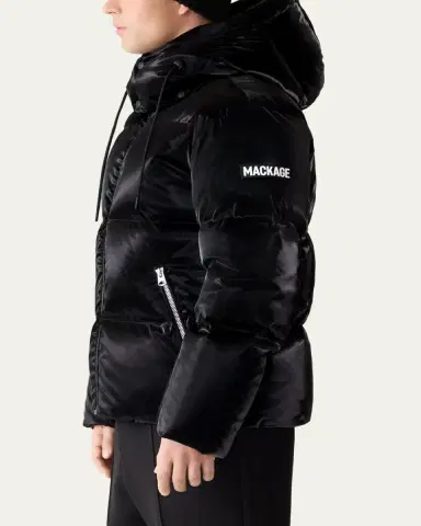 Mackage Men's Kent-Glo High-Gloss Hooded Down Jacket | Thumbnail 4 Mackage Men's Kent-Glo High-Gloss Hooded Down Jacket | Thumbnail 4