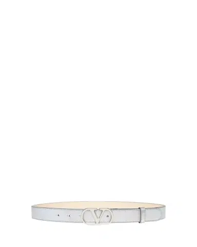 Valentino Garavani VLogo Signature Metallic Leather Belt, 30mm | Thumbnail 1 Valentino Garavani VLogo Signature Metallic Leather Belt, 30mm | Thumbnail 1
