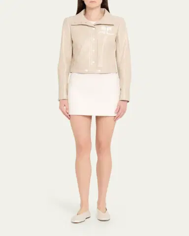 Courrèges Textured Vinyl Crop Jacket | Thumbnail 2 Courrèges Textured Vinyl Crop Jacket | Thumbnail 2