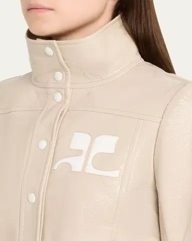 Courrèges Textured Vinyl Crop Jacket | Thumbnail 5 Courrèges Textured Vinyl Crop Jacket | Thumbnail 5
