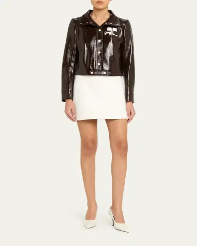 Courrèges Textured Vinyl Crop Jacket | Thumbnail 6 Courrèges Textured Vinyl Crop Jacket | Thumbnail 6
