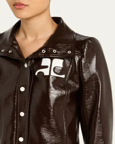Courrèges Textured Vinyl Crop Jacket | Thumbnail 9 Courrèges Textured Vinyl Crop Jacket | Thumbnail 9