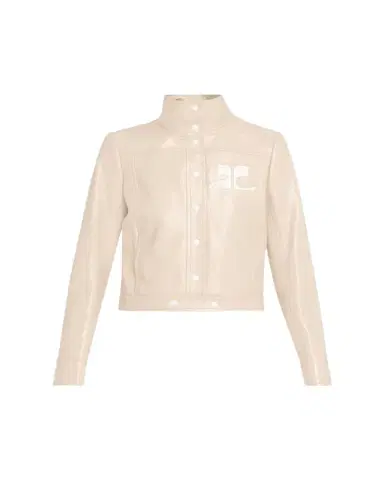Courrèges Textured Vinyl Crop Jacket | Thumbnail 1 Courrèges Textured Vinyl Crop Jacket | Thumbnail 1