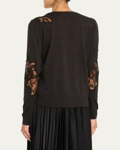 Jason Wu Collection Lace-Inset Merino Wool Sweater | Thumbnail 3 Jason Wu Collection Lace-Inset Merino Wool Sweater | Thumbnail 3