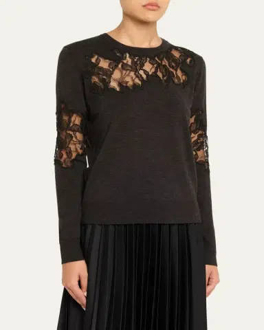 Jason Wu Collection Lace-Inset Merino Wool Sweater | Thumbnail 4 Jason Wu Collection Lace-Inset Merino Wool Sweater | Thumbnail 4