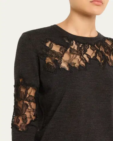 Jason Wu Collection Lace-Inset Merino Wool Sweater | Thumbnail 5 Jason Wu Collection Lace-Inset Merino Wool Sweater | Thumbnail 5