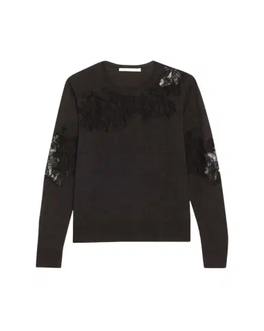 Jason Wu Collection Lace-Inset Merino Wool Sweater | Thumbnail 1 Jason Wu Collection Lace-Inset Merino Wool Sweater | Thumbnail 1
