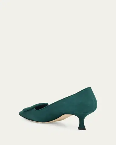 Manolo Blahnik 50mm Maysale Suede Buckle Pumps | Thumbnail 2 Manolo Blahnik 50mm Maysale Suede Buckle Pumps | Thumbnail 2