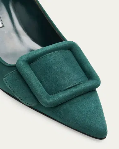Manolo Blahnik 50mm Maysale Suede Buckle Pumps | Thumbnail 3 Manolo Blahnik 50mm Maysale Suede Buckle Pumps | Thumbnail 3
