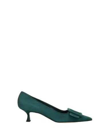 Manolo Blahnik 50mm Maysale Suede Buckle Pumps | Thumbnail 1 Manolo Blahnik 50mm Maysale Suede Buckle Pumps | Thumbnail 1