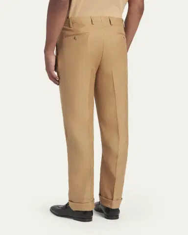 Kiton Men's Cashmere-Blend Straight Leg Pleated Trousers | Thumbnail 3 Kiton Men's Cashmere-Blend Straight Leg Pleated Trousers | Thumbnail 3