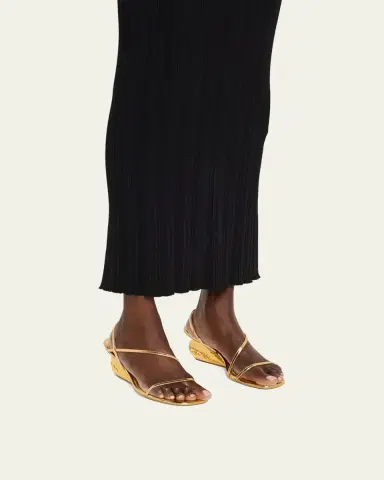 SIMKHAI Bridget Metallic Wedge Strappy Sandals | Thumbnail 2 SIMKHAI Bridget Metallic Wedge Strappy Sandals | Thumbnail 2