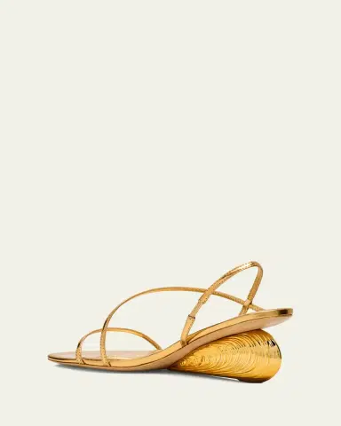 SIMKHAI Bridget Metallic Wedge Strappy Sandals | Thumbnail 4 SIMKHAI Bridget Metallic Wedge Strappy Sandals | Thumbnail 4