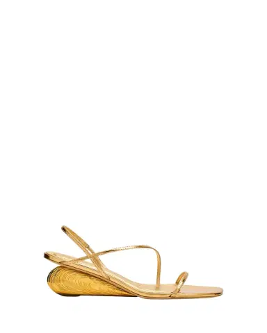 SIMKHAI Bridget Metallic Wedge Strappy Sandals | Thumbnail 1 SIMKHAI Bridget Metallic Wedge Strappy Sandals | Thumbnail 1
