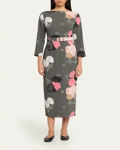 BERNADETTE Luce Floral-Print Belted Midi Dress | Thumbnail 2 BERNADETTE Luce Floral-Print Belted Midi Dress | Thumbnail 2