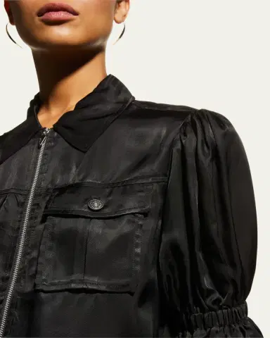 Cinq à Sept Holly Short-Sleeve Sateen Jacket | Thumbnail 5 Cinq à Sept Holly Short-Sleeve Sateen Jacket | Thumbnail 5