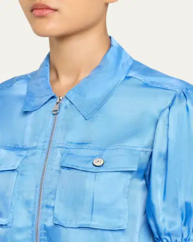 Cinq à Sept Holly Short-Sleeve Sateen Jacket | Thumbnail 9 Cinq à Sept Holly Short-Sleeve Sateen Jacket | Thumbnail 9
