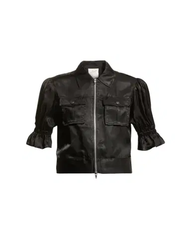 Cinq à Sept Holly Short-Sleeve Sateen Jacket | Thumbnail 1 Cinq à Sept Holly Short-Sleeve Sateen Jacket | Thumbnail 1