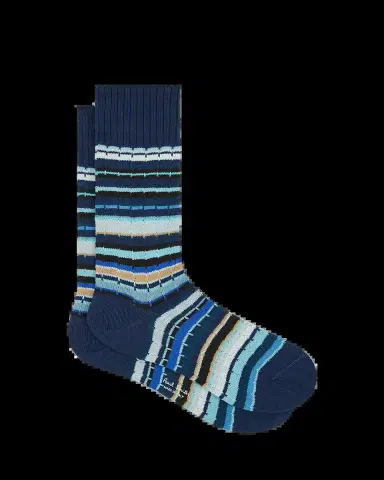 Paul Smith Men's Drop-Stitched Signature Stripe Crew Socks | Thumbnail 2 Paul Smith Men's Drop-Stitched Signature Stripe Crew Socks | Thumbnail 2