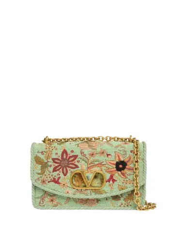 Valentino Garavani Beaded Floral-Embroidered Shoulder Strap | Thumbnail 1 Valentino Garavani Beaded Floral-Embroidered Shoulder Strap | Thumbnail 1