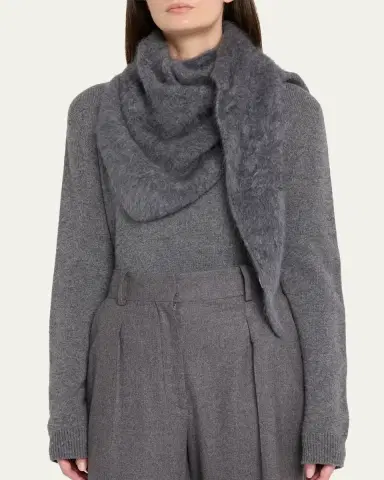 Lisa Yang Brushed Cashmere Bandana Scarf | Thumbnail 3 Lisa Yang Brushed Cashmere Bandana Scarf | Thumbnail 3