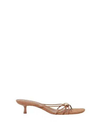Simkhai Amaya Strappy Suede Kitten-Heel Sandals | Thumbnail 1 Simkhai Amaya Strappy Suede Kitten-Heel Sandals | Thumbnail 1