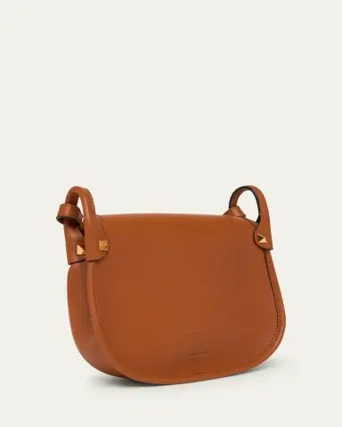 Valentino Garavani Small Rockstud Leather Saddle Crossbody Bag | Thumbnail 3 Valentino Garavani Small Rockstud Leather Saddle Crossbody Bag | Thumbnail 3