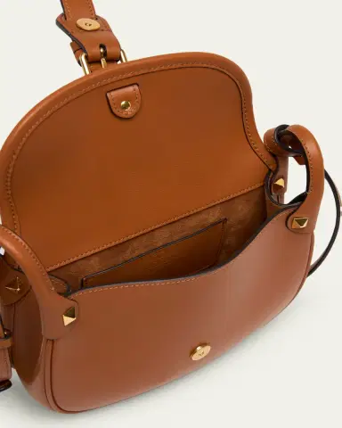 Valentino Garavani Small Rockstud Leather Saddle Crossbody Bag | Thumbnail 4 Valentino Garavani Small Rockstud Leather Saddle Crossbody Bag | Thumbnail 4