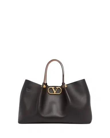 Valentino Garavani Medium Pleated Rockstud Leather Tote Bag | Thumbnail 1 Valentino Garavani Medium Pleated Rockstud Leather Tote Bag | Thumbnail 1