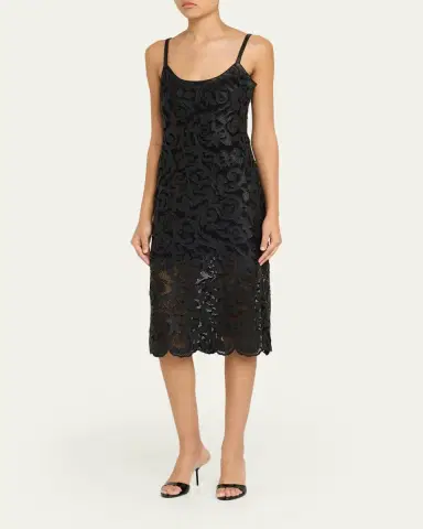 L'Agence Kazuko Lasercut Midi Dress | Thumbnail 4 L'Agence Kazuko Lasercut Midi Dress | Thumbnail 4