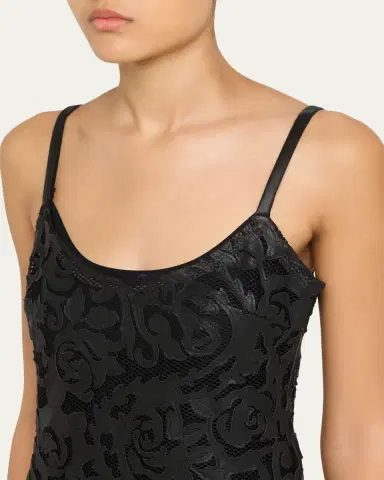 L'Agence Kazuko Lasercut Midi Dress | Thumbnail 5 L'Agence Kazuko Lasercut Midi Dress | Thumbnail 5